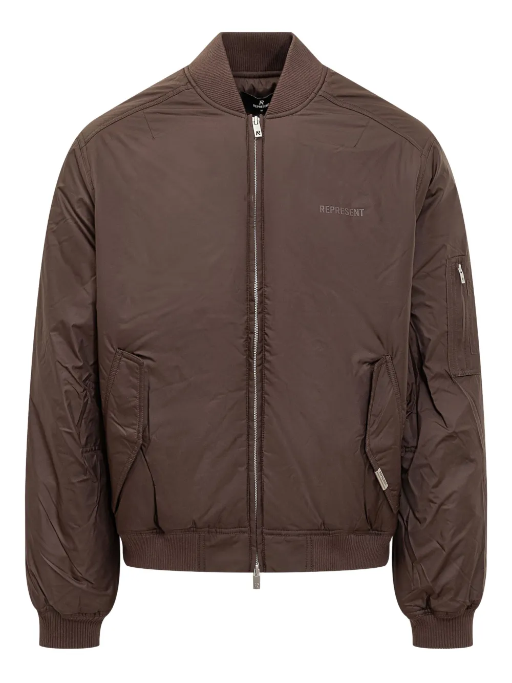 Represent Smart Zip-fastening Bomber Jacket In Brown