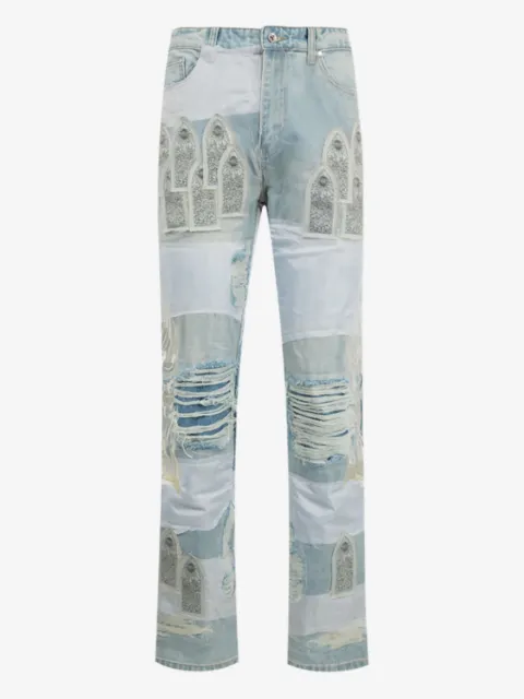 Who Decides War winged organza patchwork jeans