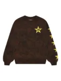 SP5DER 5 star-print crewneck sweatshirt - Brown