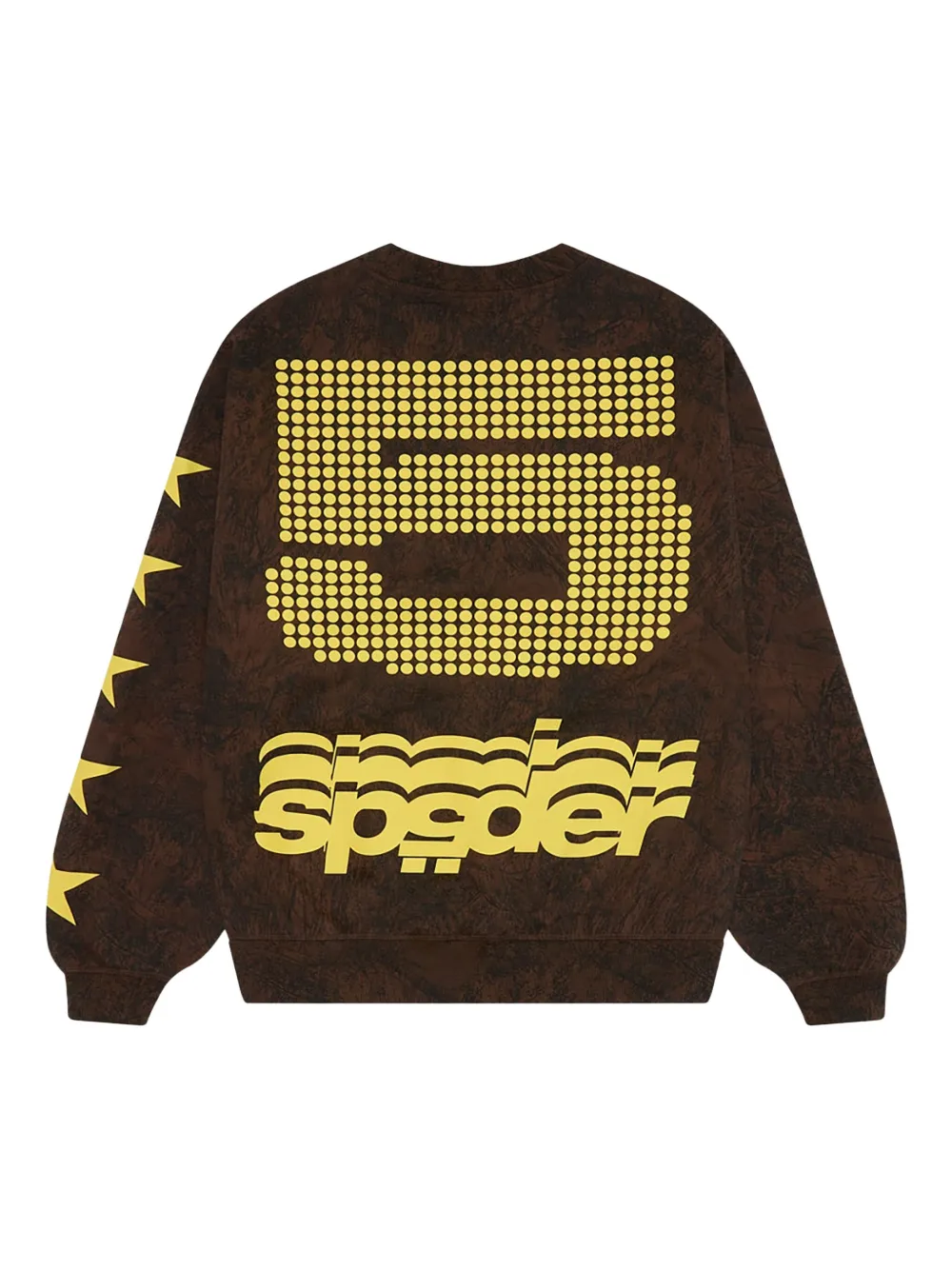 Sp5der 5 Star-print Crewneck Sweatshirt In Brown