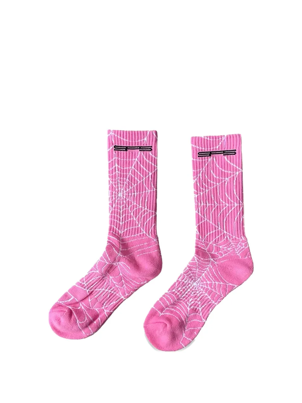 SP5DER spiderweb-print socks | Pink | Image 1