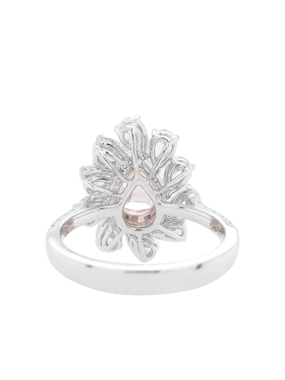 Hyt Jewelry 18k White And Rose Gold Diamond Ring In Brown