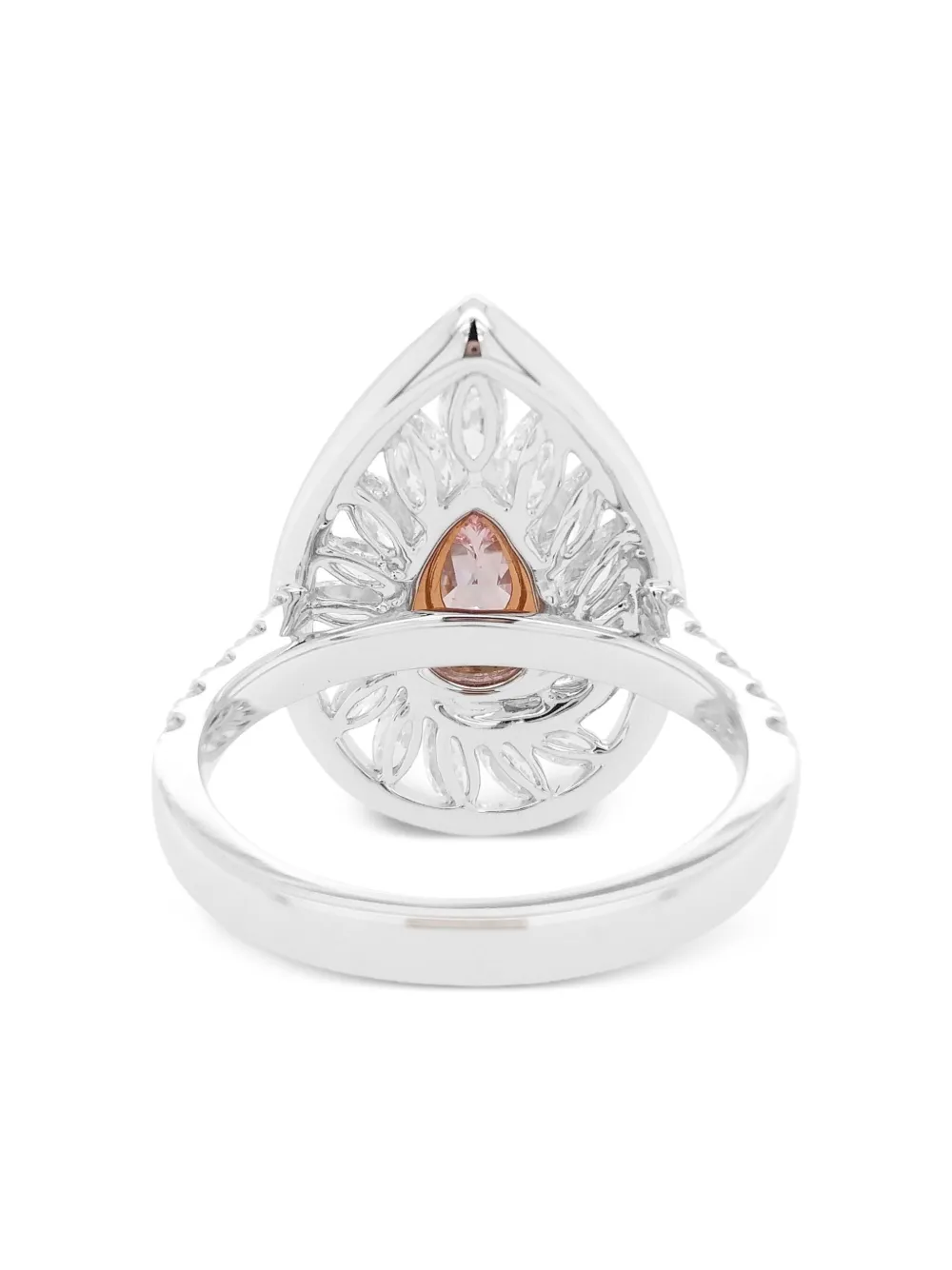 Hyt Jewelry 18k Rose And White Diamond Ring In White
