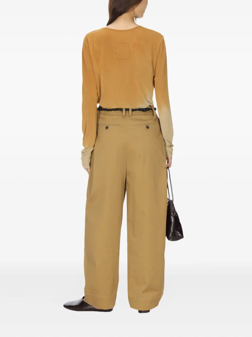 Uma Wang Ombre-effect Long-sleeve T-shirt In Brown