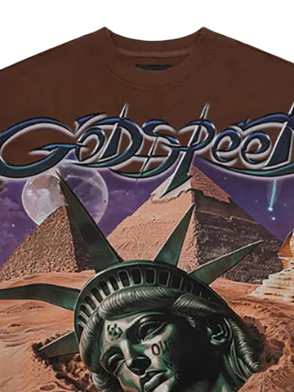 GODSPEED T-shirt met grafische print Bruin