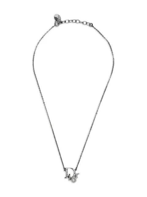 Christian Dior Pre-Owned колье с кристаллами и логотипом (2000-е годы)