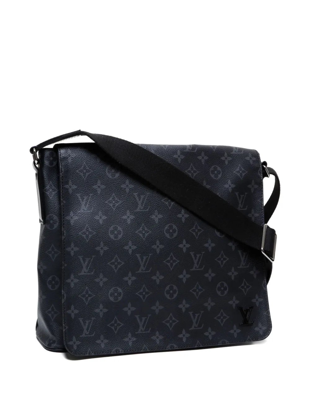 Pre-owned Louis Vuitton 2017's Monogram Eclipse District Mm Shoulder Bag In Black