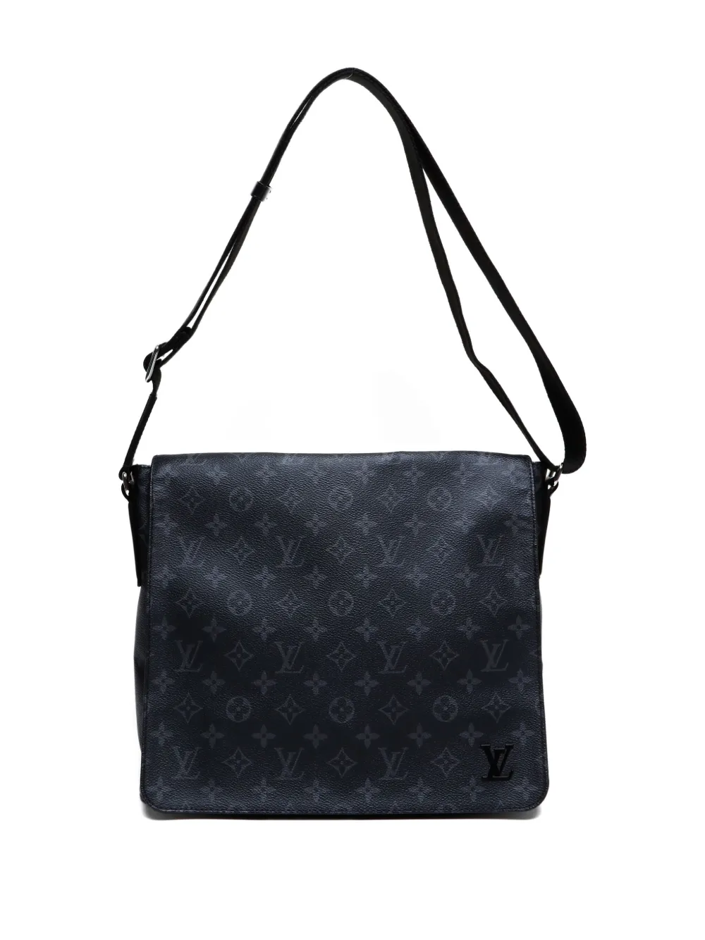 Pre-owned Louis Vuitton 2017's Monogram Eclipse District Mm Shoulder Bag In Black