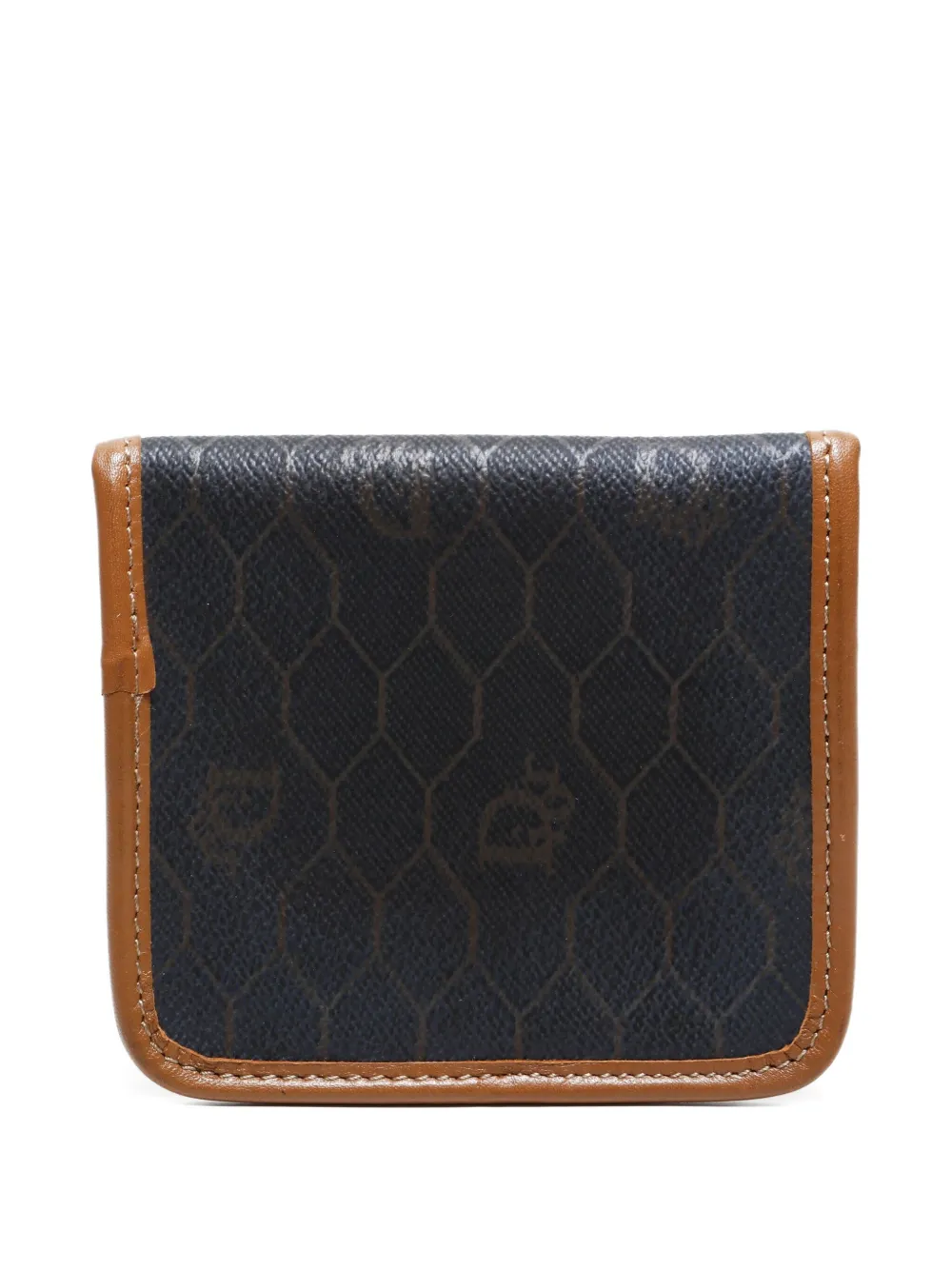 Pre-owned Dior 1980s Honeycomb-pattern Coin Case In Black