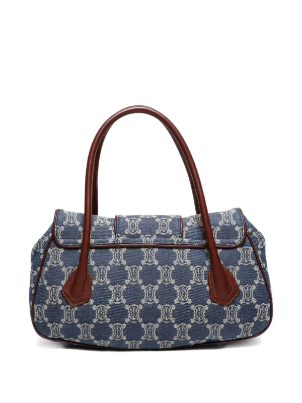 Celine Pre-Owned 1990s Macadam-print Shoulder Bag | Blue