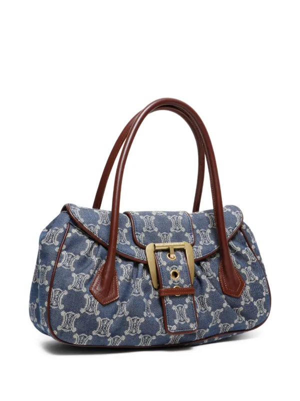 Celine Pre-Owned 1990s Macadam-print Shoulder Bag | Blue
