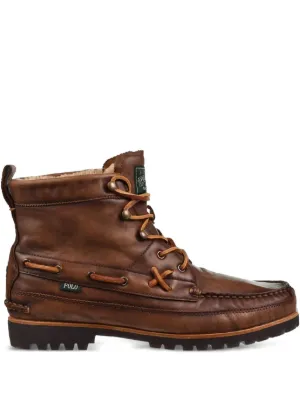 POLO Ralphlauren 黒 レザー アンクルブーツ ストラップ付き Polo Ralph Lauren バックルストラップ レザーブーツ | ブラック