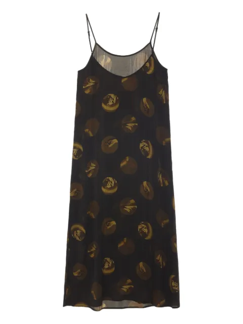Uma Wang Anaya circle-print slip dress