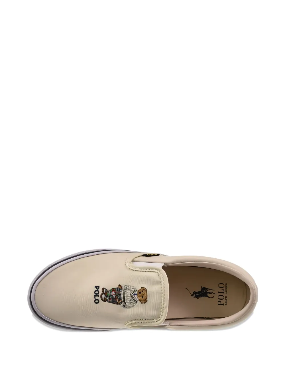 Polo Ralph Lauren Keaton bear-embroidered slip-on shoes Neutrals