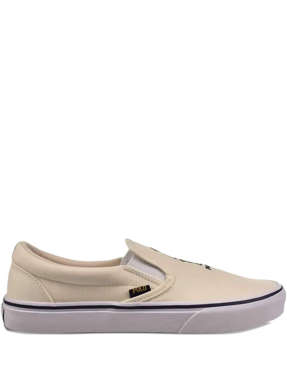 Polo Ralph Lauren Keaton bear-embroidered slip-on shoes Neutrals