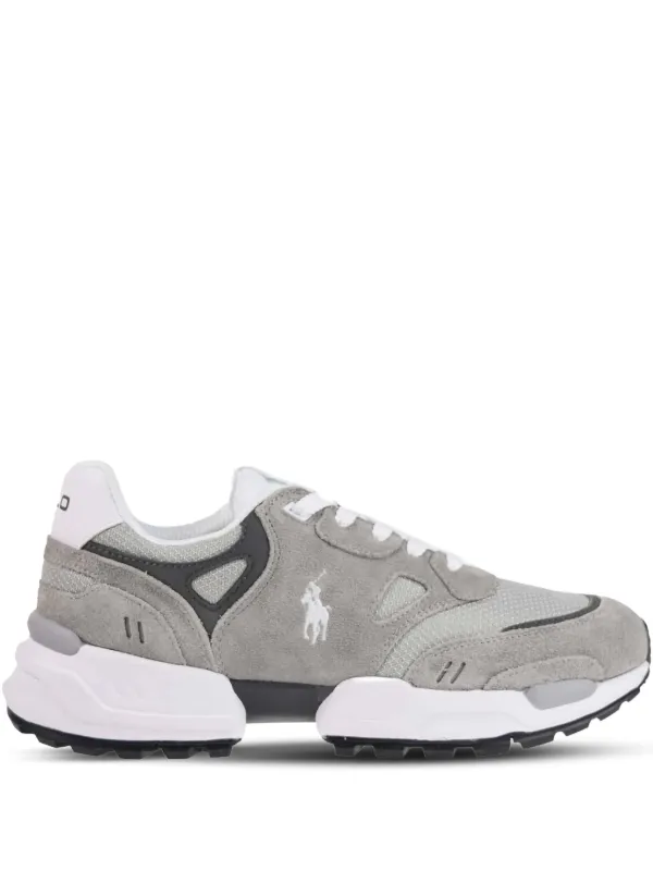 Polo Ralph Lauren Jogger Suede Sneakers Grey FARFETCH UK