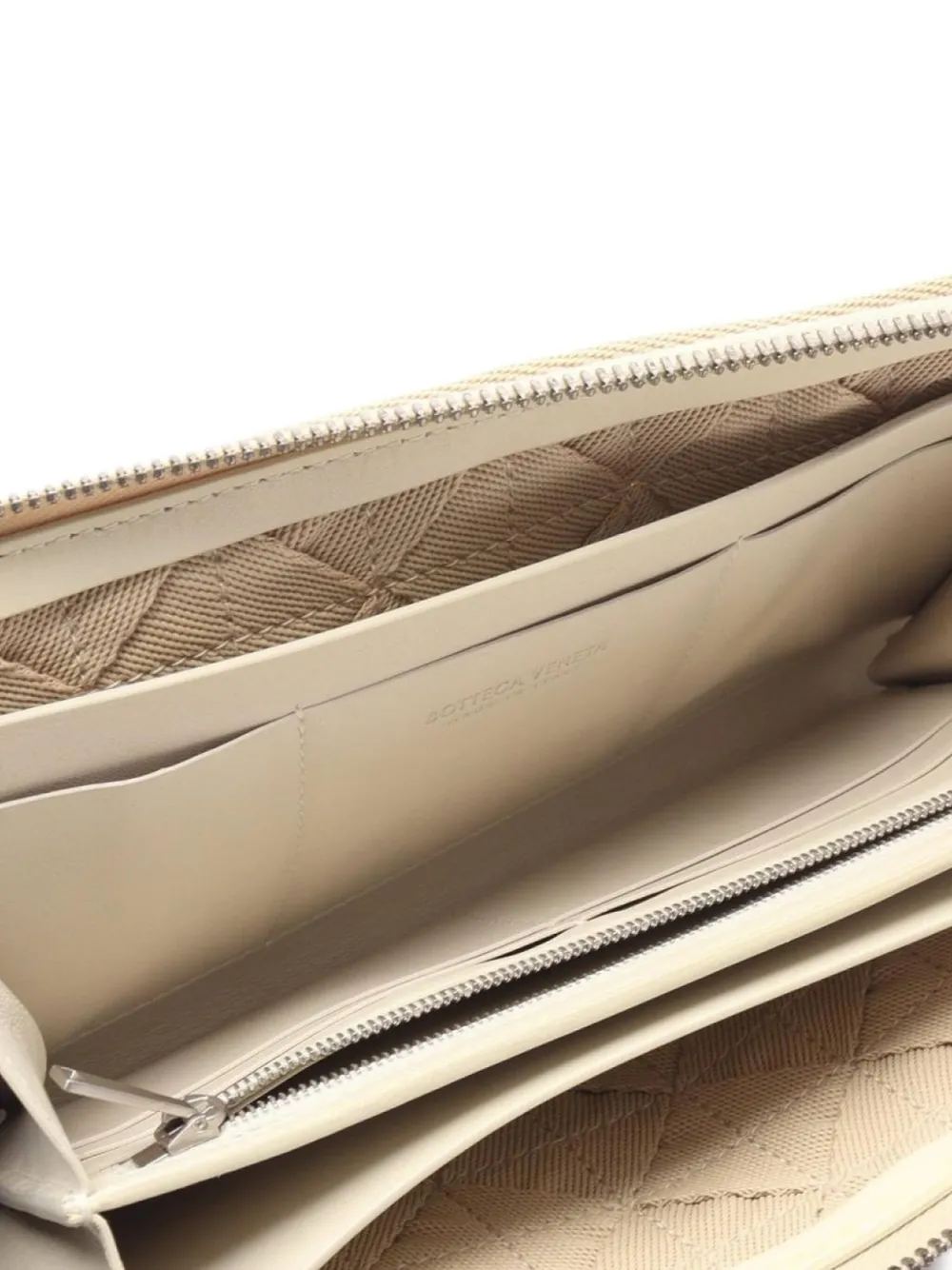 Pre-owned Bottega Veneta 2010s Intrecciato Continental Wallet In Neutral