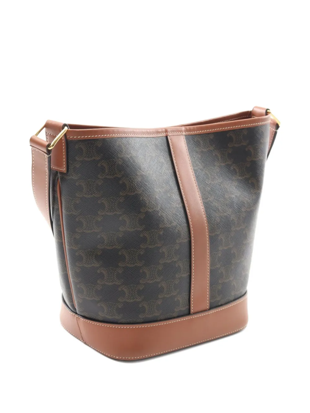 Pre-owned Celine 2010s Triomphe Bucket Bag In Black