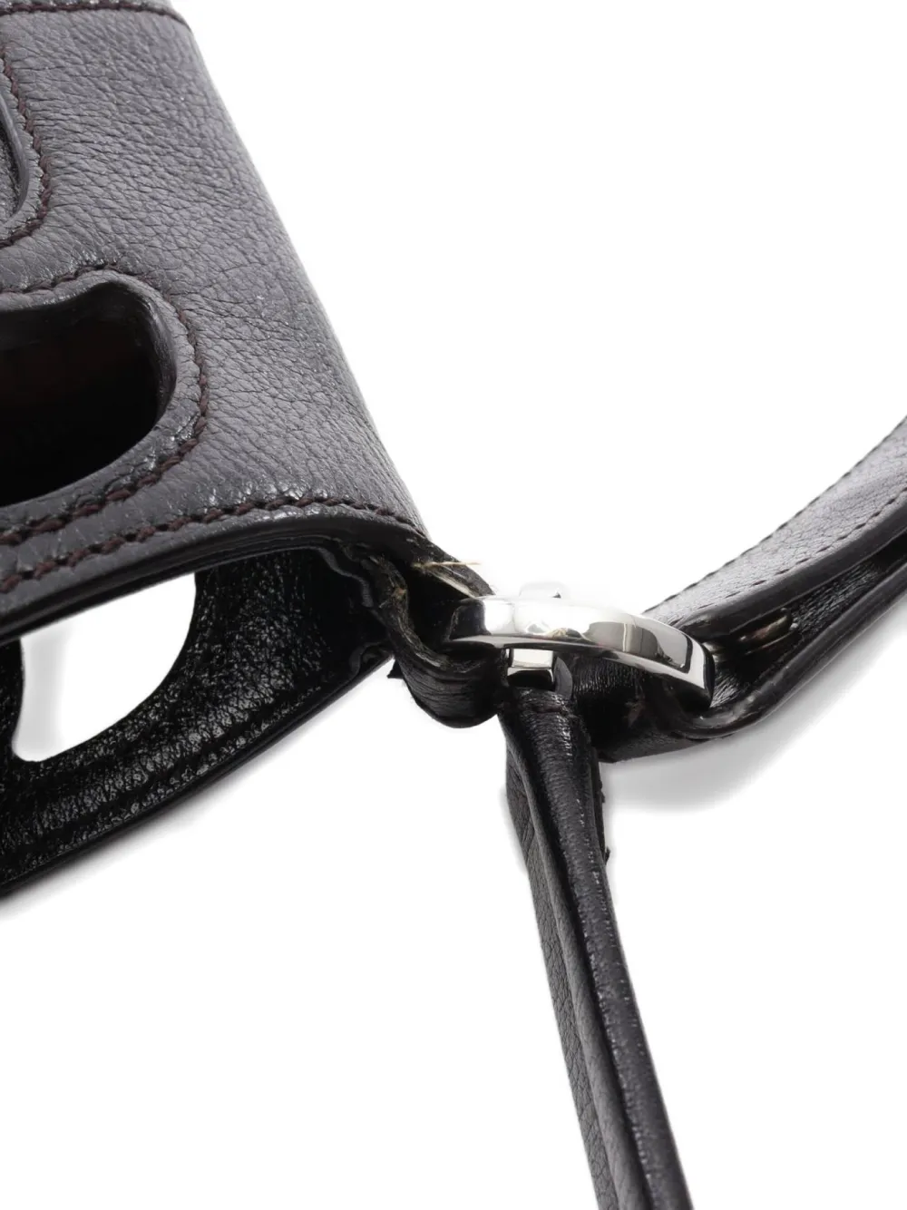 Pre-owned Cartier 2000's Marcello Leather Shoulder Bag In Black