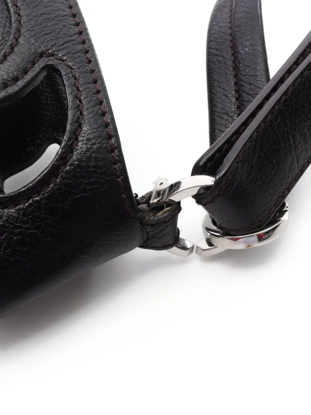 Pre-owned Cartier 2000's Marcello Leather Shoulder Bag In Black