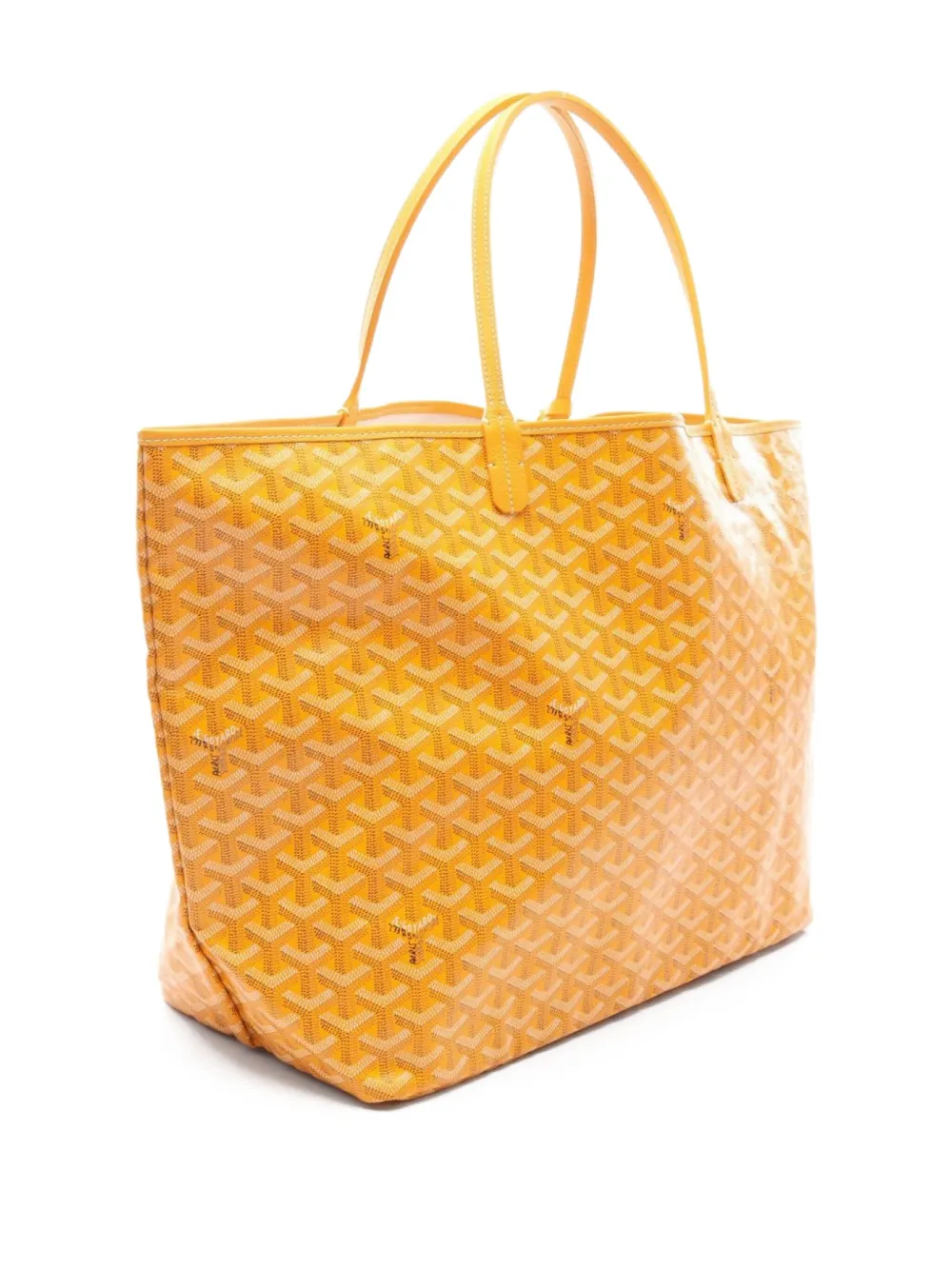 Pre-owned Goyard 2010s Chevron-pattern Saint Louis Tote Bag In Yellow