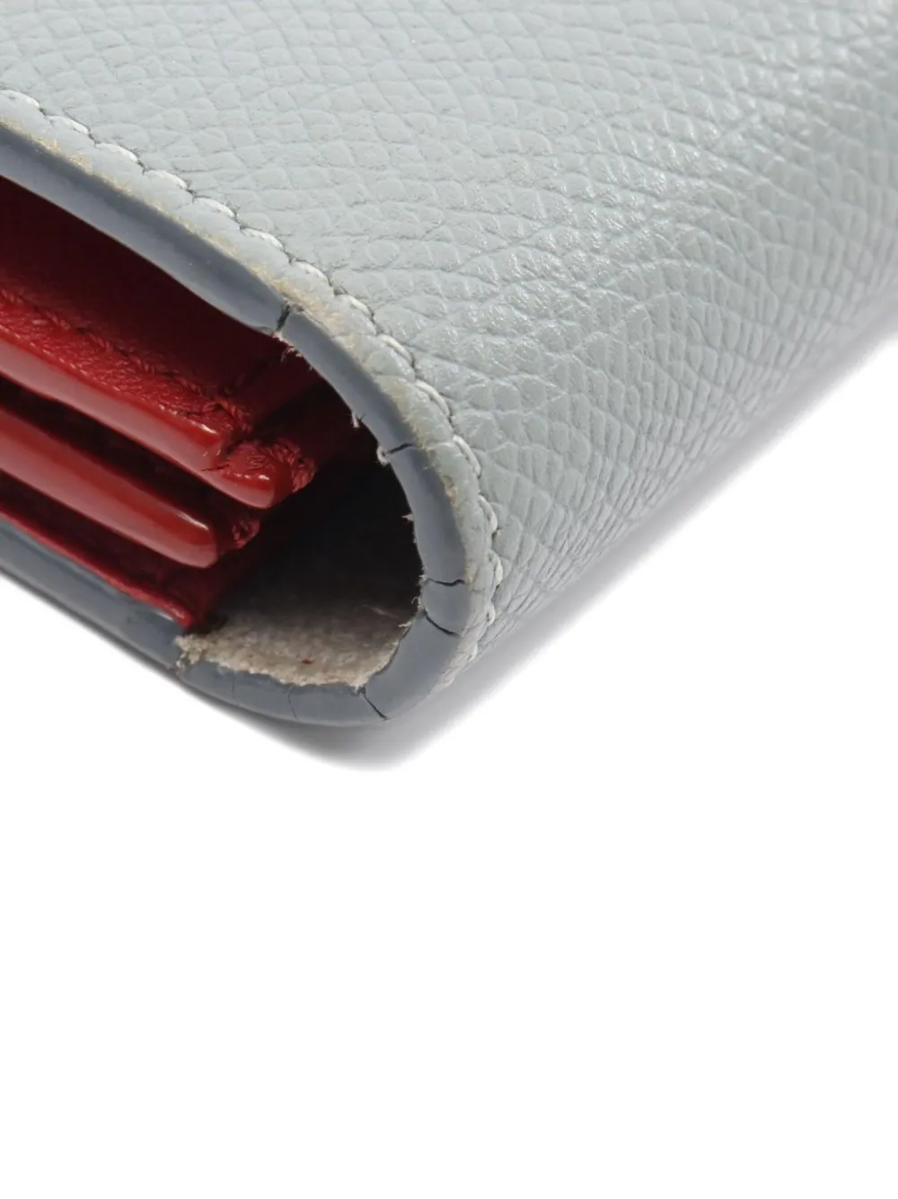 Pre-owned Celine 2000 Large Strap Bi-fold Wallet In Gray