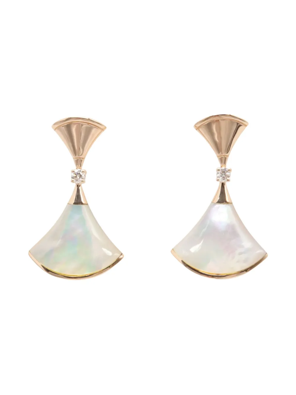 Bvlgari Pre-Owned 18K rose gold Divas’ Dream diamond and mother-of-pearl earrings | Pink | Image 1