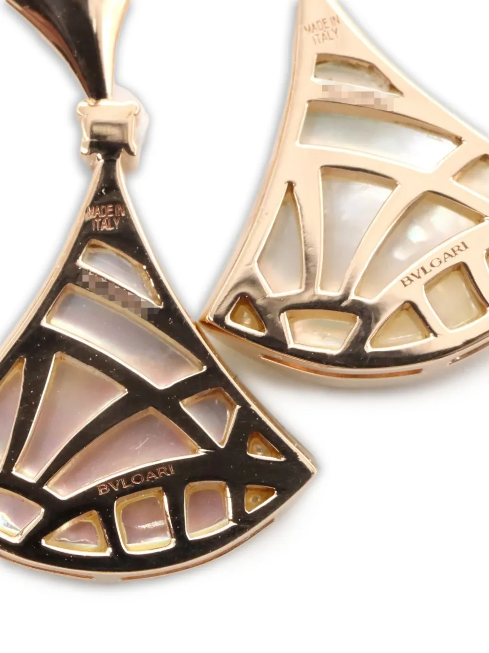 Pre-owned Bvlgari 18k Rose Gold Divas' Dream Diamond And Mother-of-pearl Earrings In Pink