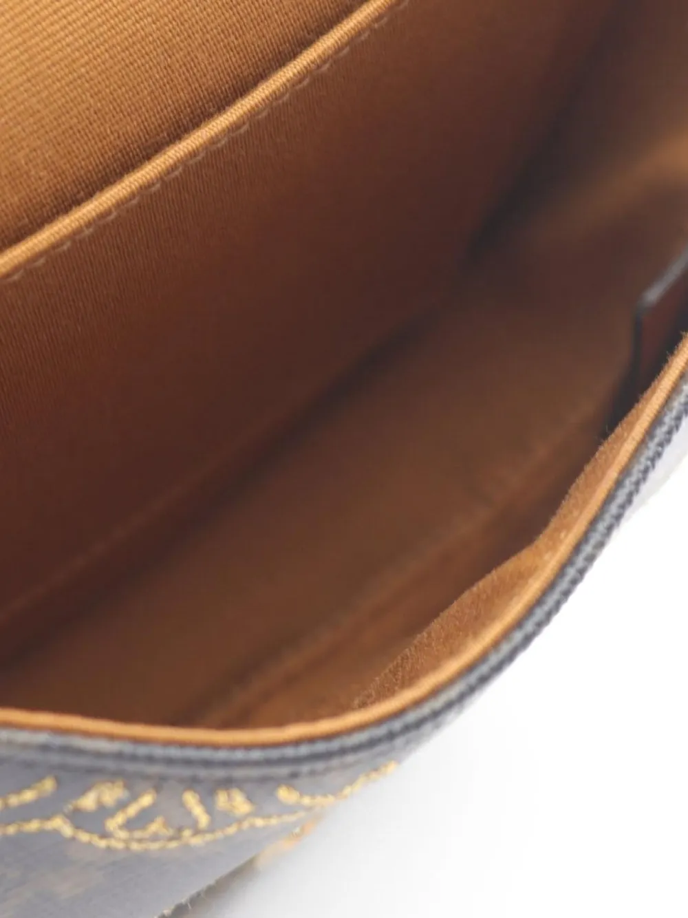 Pre-owned Celine Mini 2010s Triomphe Leather Shoulder Bag In Brown