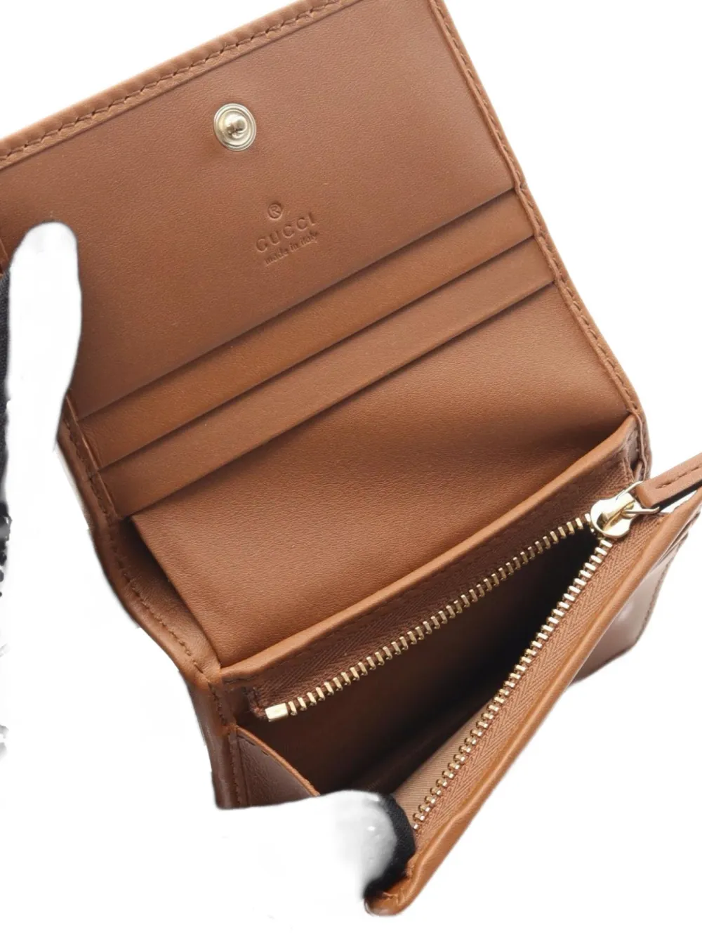 Pre-owned Gucci 2020s Horsebit 1955 Wallet In Neutral