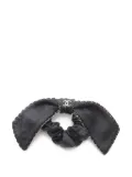 CHANEL Pre-Owned 1986-1988 Coco Mark bow leather scrunchie - Black