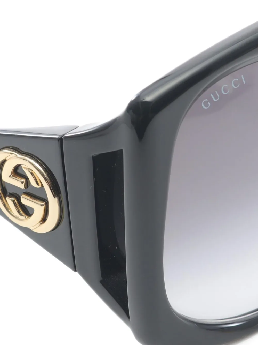 Pre-owned Gucci 2020s Geometric-frame Sunglasses In Black