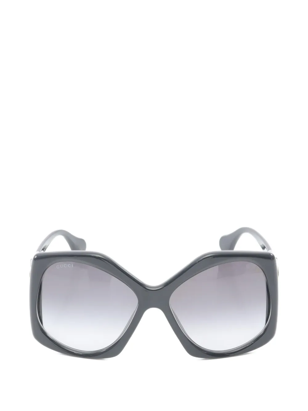 Pre-owned Gucci 2020s Geometric-frame Sunglasses In Black