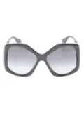 Gucci Pre-Owned 2020s geometric-frame sunglasses - Black