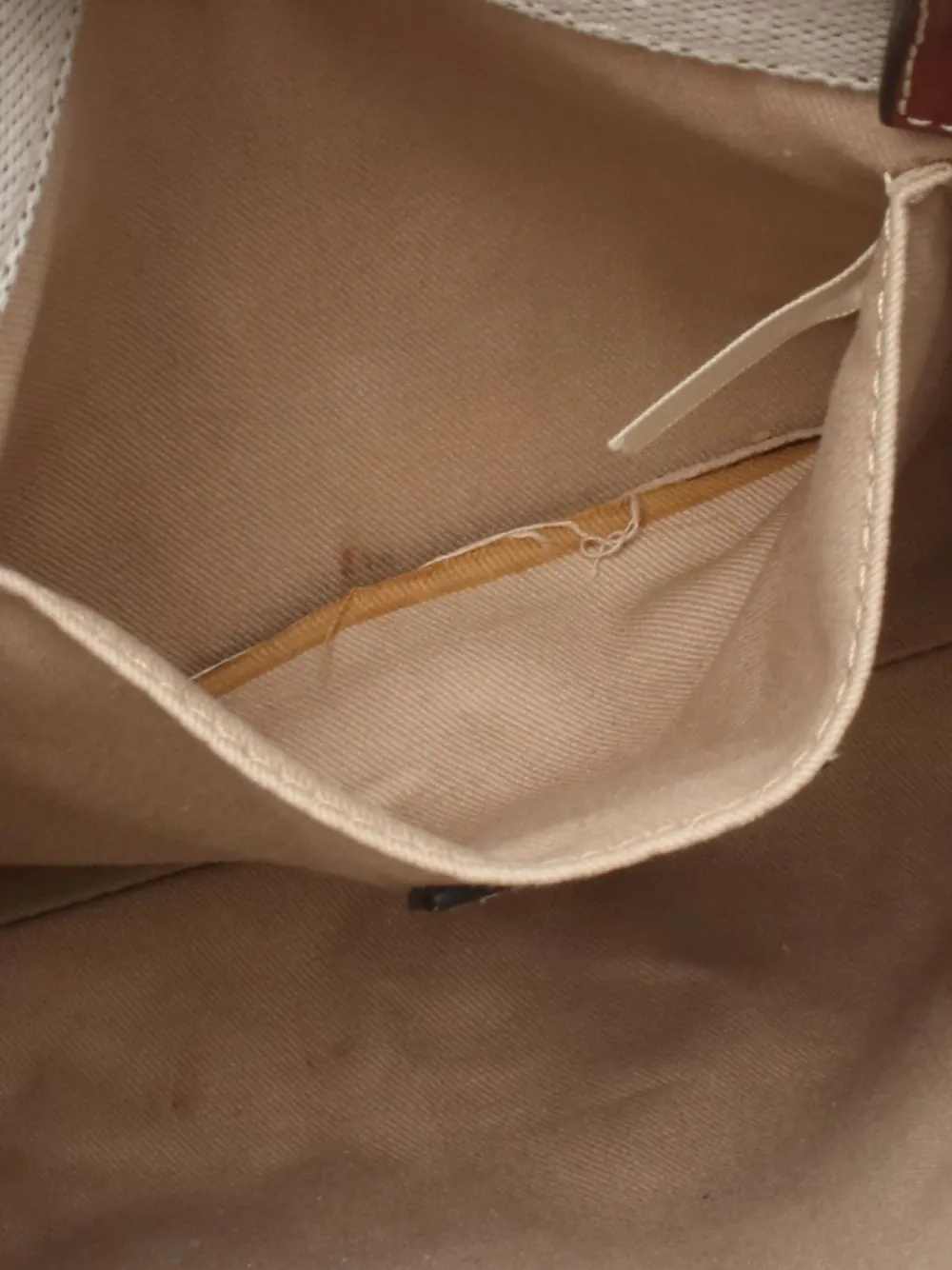 Pre-owned Chloé Small 2000s Woody Logo-print Leather-trimmed Tote Bag In Neutral
