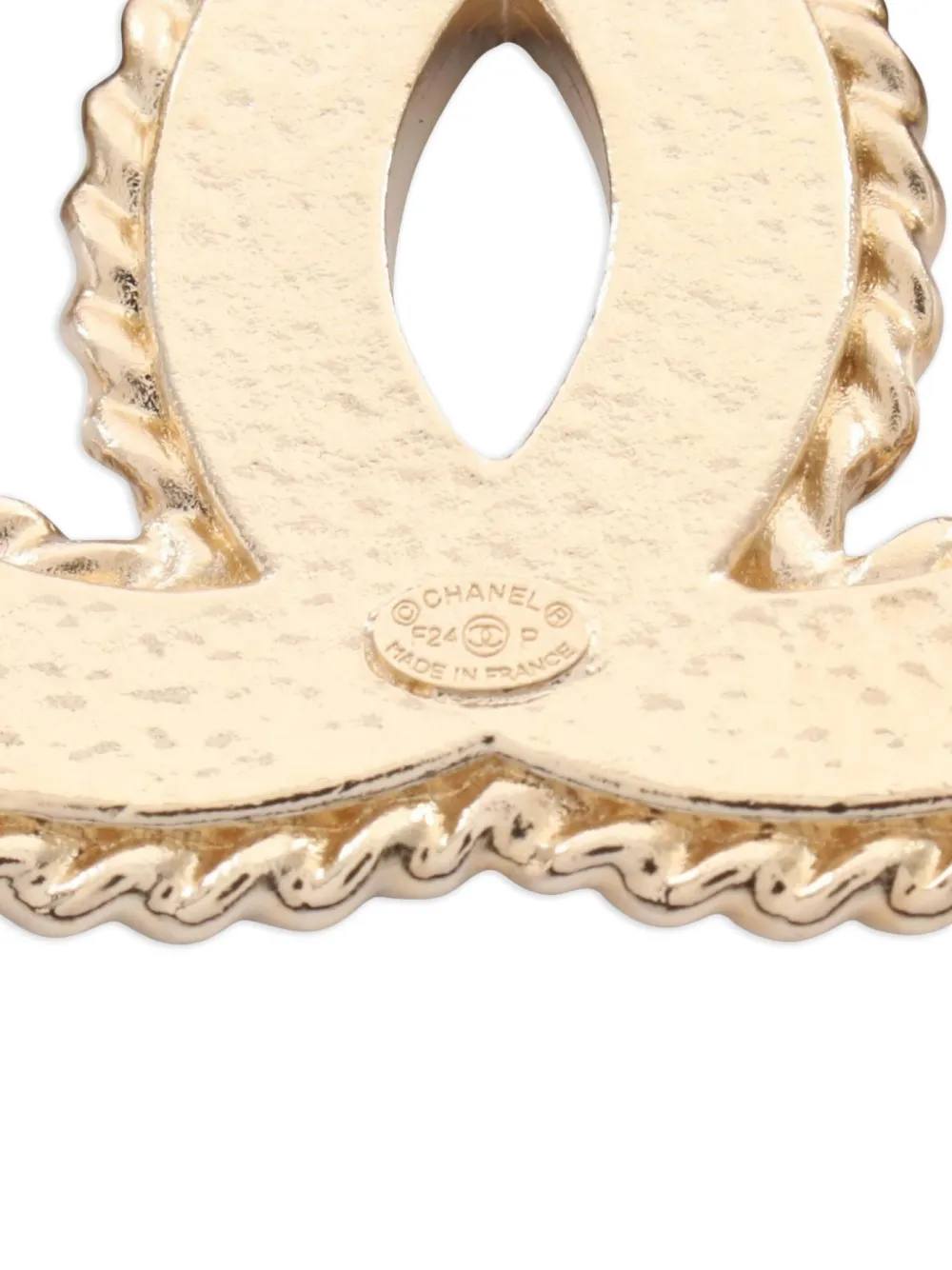 Pre-owned Chanel 1986~1988 Interlocking-cc Brooch In Gold