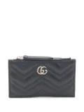 Gucci Pre-Owned 20's chevron-quilted Double-G coin purse - Black