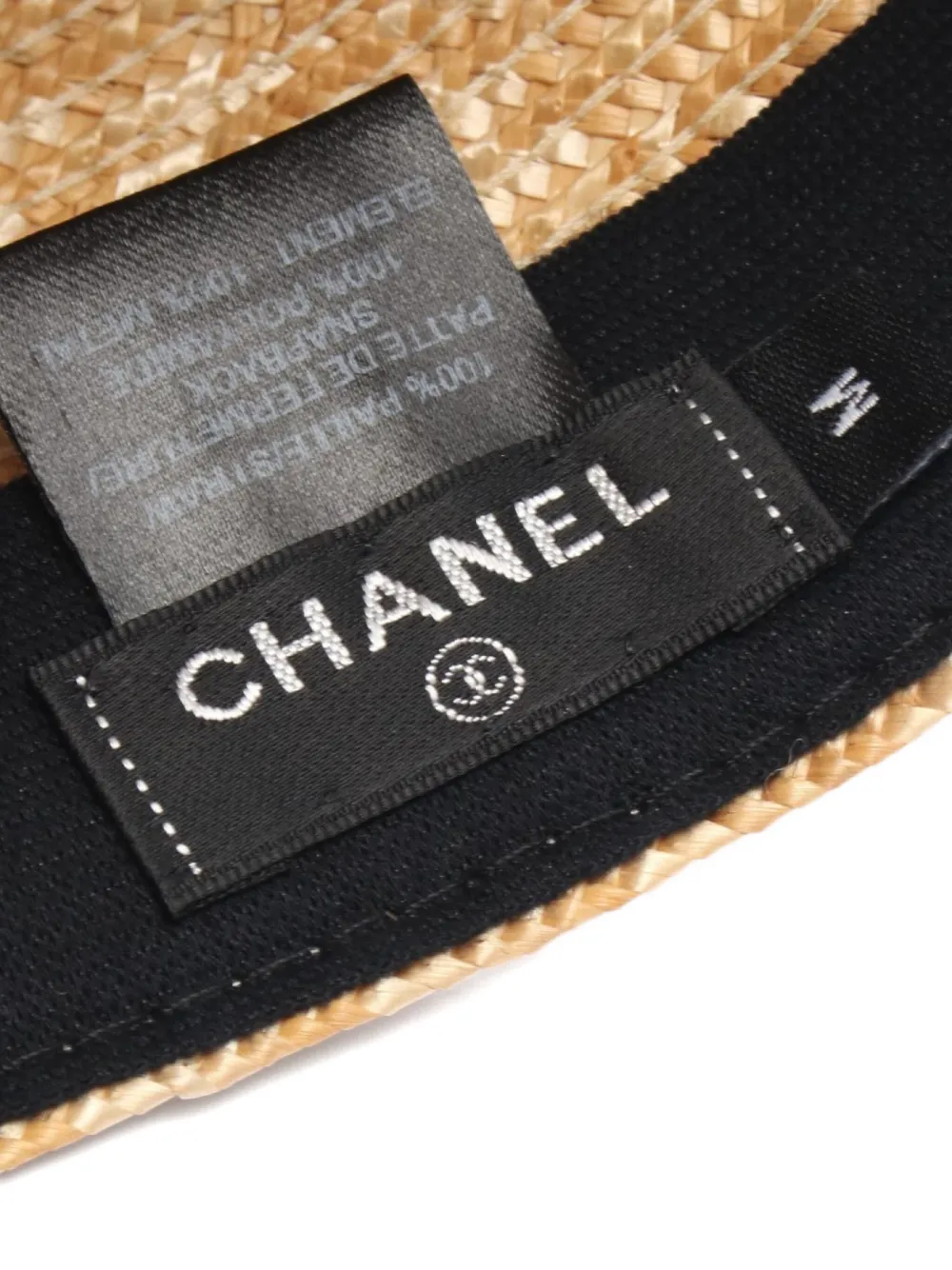 Pre-owned Chanel 1980s Straw Baseball Cap In Neutral