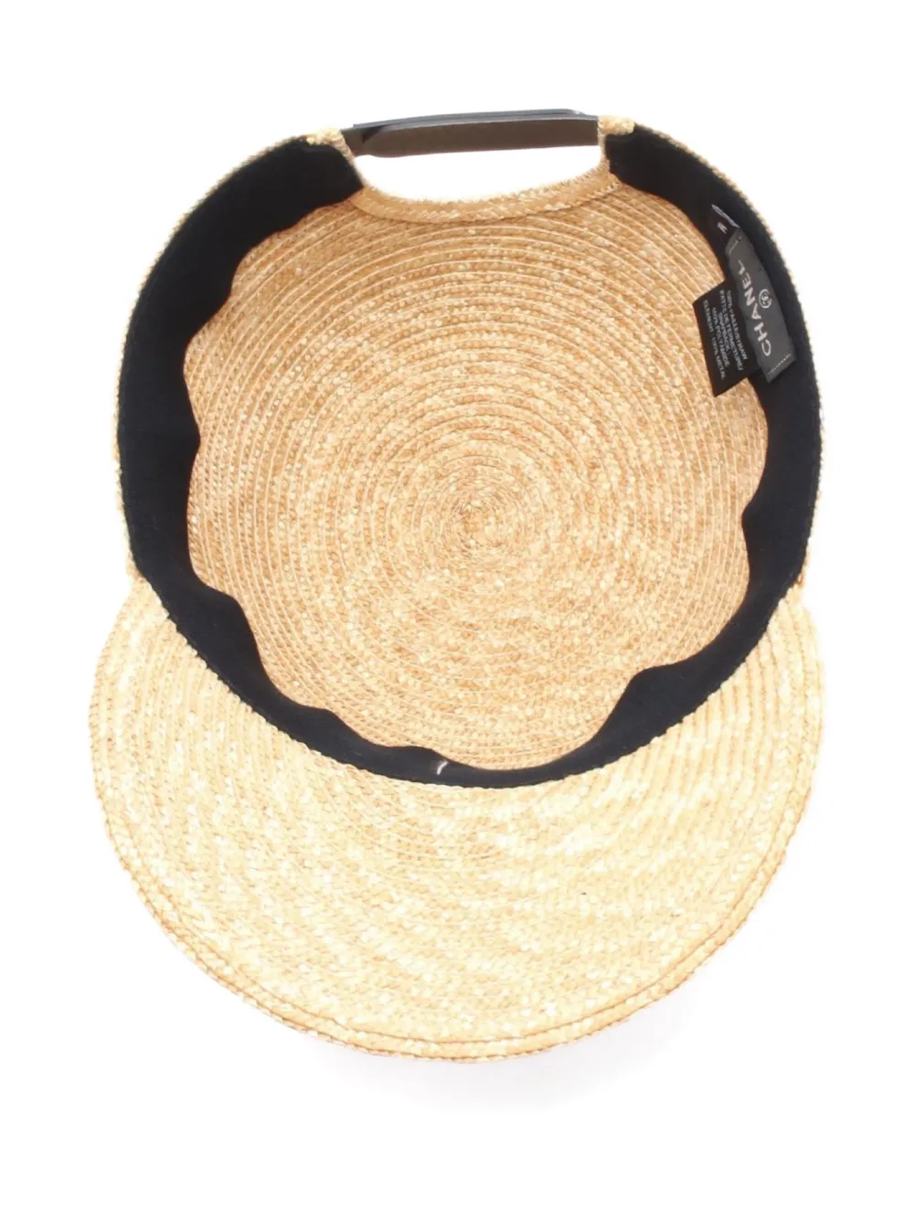 Pre-owned Chanel 1980s Straw Baseball Cap In Neutral