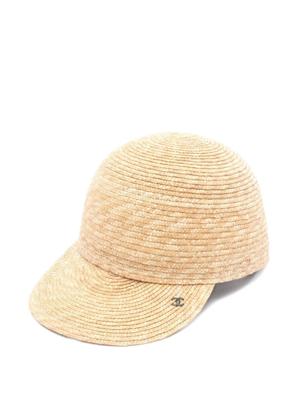 Pre-owned Chanel 1980s Straw Baseball Cap In Neutral