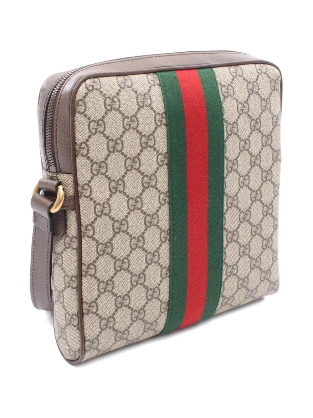 Pre-owned Gucci 2020's Small Ophidia Gg-pattern Messenger Bag In Neutral