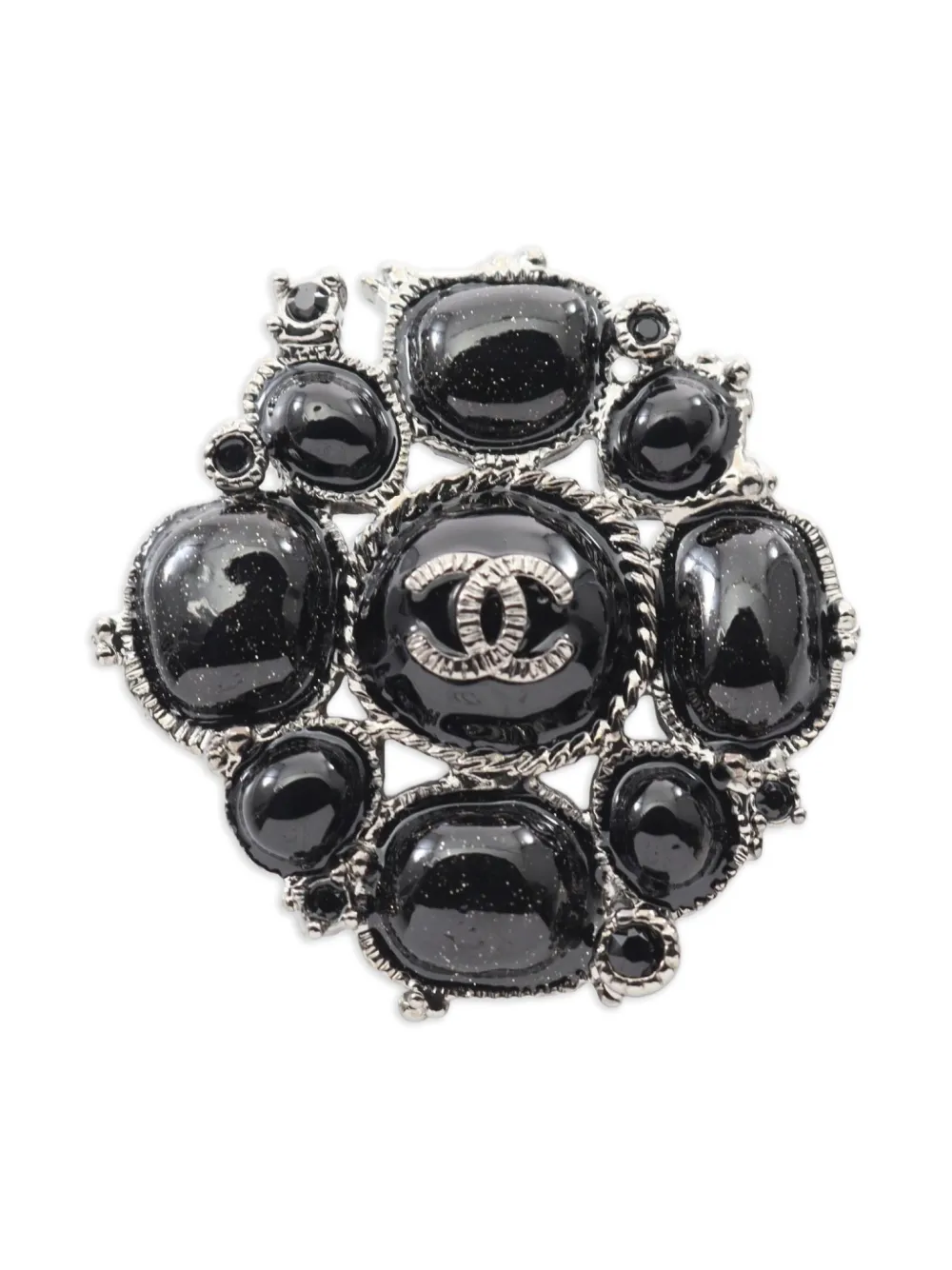 CHANEL Pre-Owned 1986-1988 ココマーク ブローチ - シルバートーン CHANEL Pre-Owned 1986-1988 ココマーク ブローチ - シルバートーン