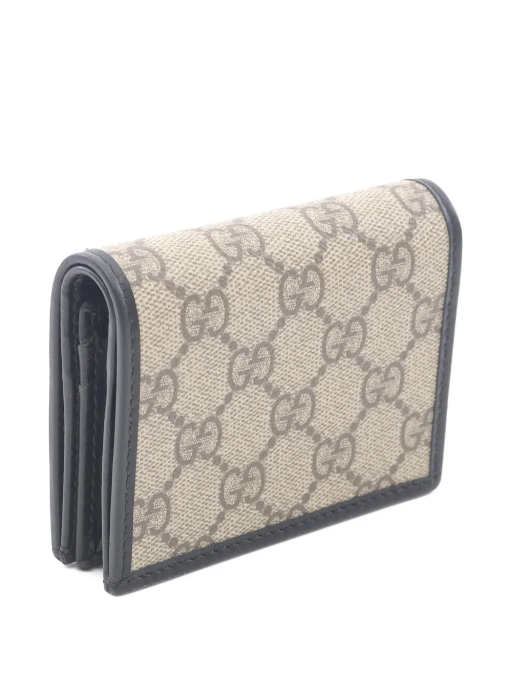 Pre-owned Gucci 20's Horsebit Gg-pattern Wallet In Neutral