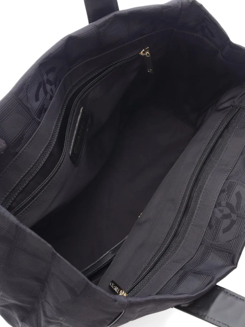 Pre-owned Chanel 2003-2004 New Travel Line Pm Tote Bag In Black