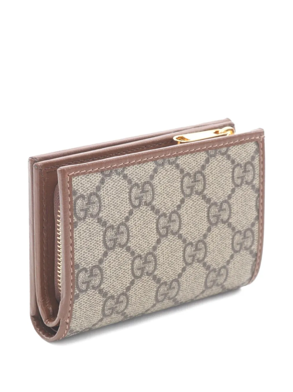 Pre-owned Gucci 2020s Horsebit 1955 Wallet In Neutral