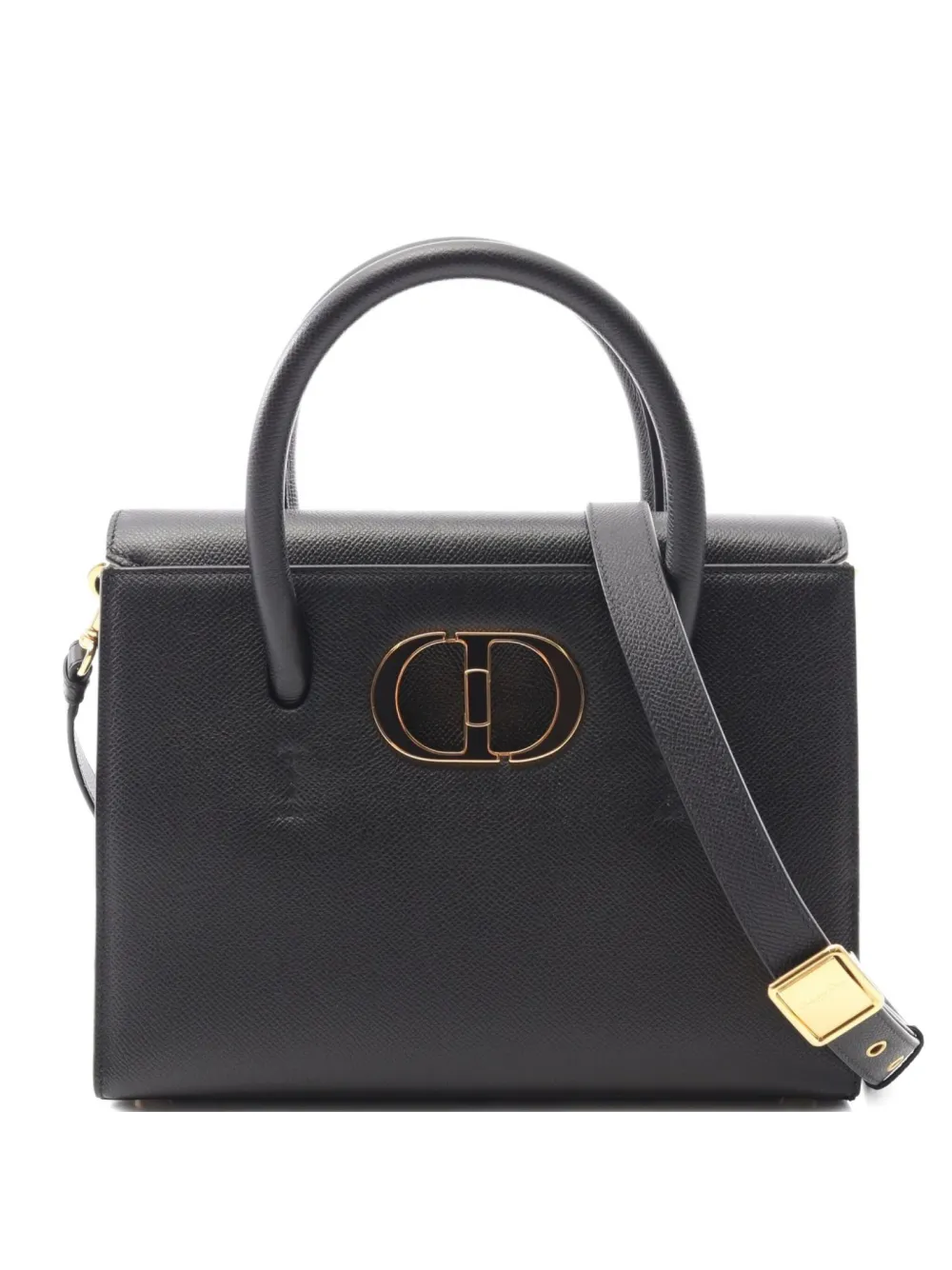 Christian Dior Pre-Owned 2010s leather CD clasp handbag - ブラック Christian Dior Pre-Owned 2010s leather CD clasp handbag - ブラック