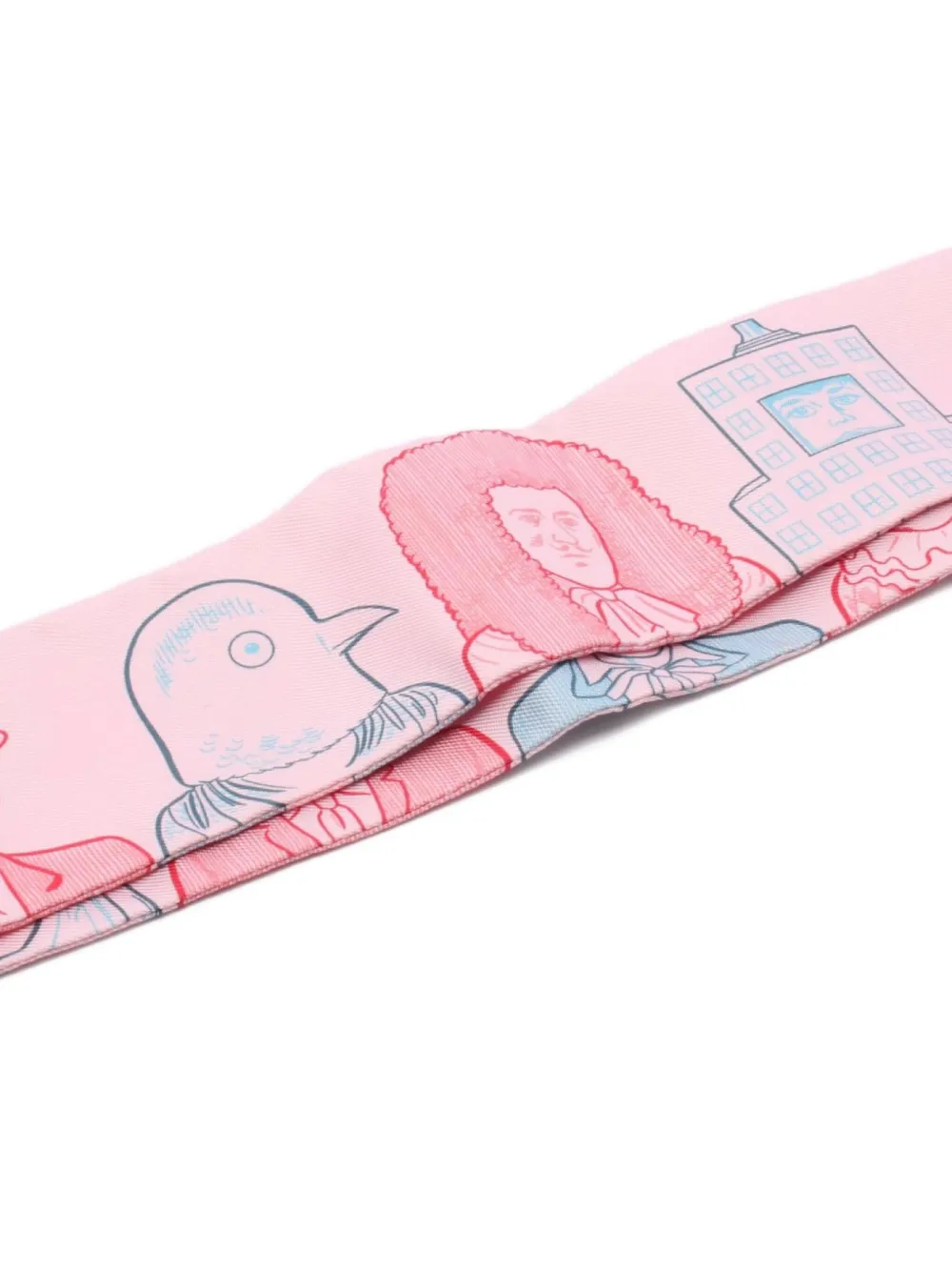 Pre-owned Hermes Ribbon Scarf In Pink