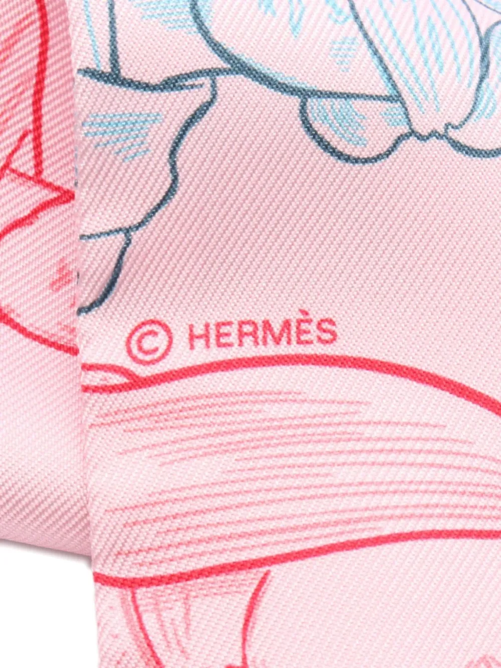 Pre-owned Hermes Ribbon Scarf In Pink