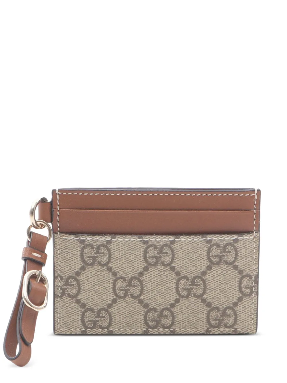 Gucci Pre-Owned 2020s GGエンブレム カードケース - ブラウン Gucci Pre-Owned 2020s GGエンブレム カードケース - ブラウン