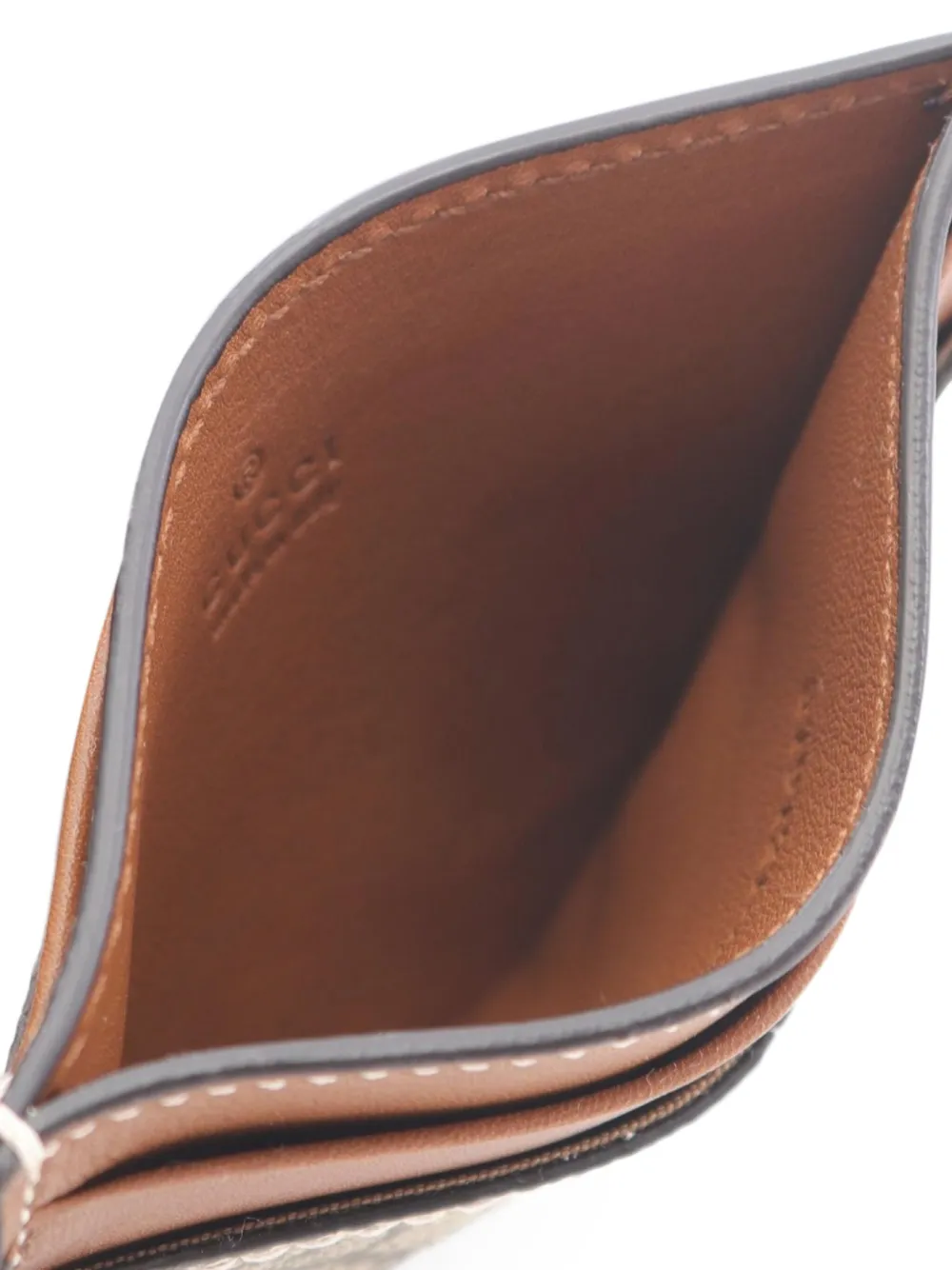 Pre-owned Gucci 2020s Gg Emblem Card Holder In Brown